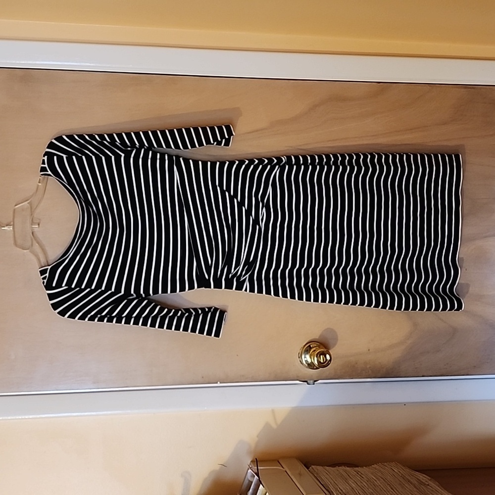 Striped black and white cotton, 3/4 sleeves size xs - Picture 3 of 4
